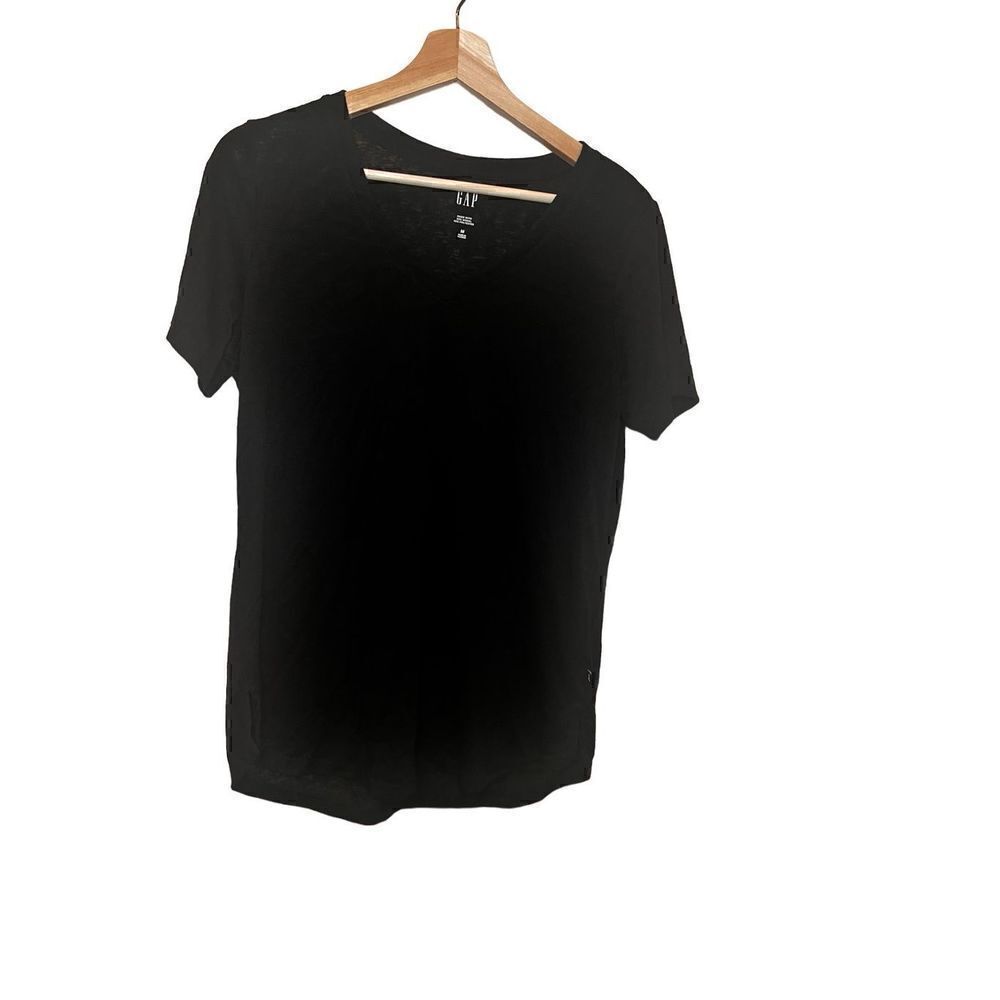 Gap short sleeve tunic v neck tee shirt curved hem size medium